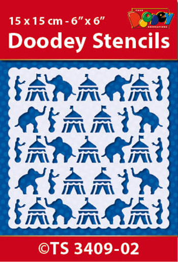 TS3409-02 Doodey Stencil 15x15 cm - Background pattern