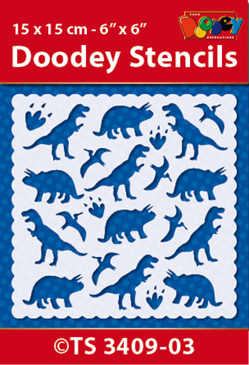 TS3409-03 Doodey Stencil 15x15 cm - Background pattern