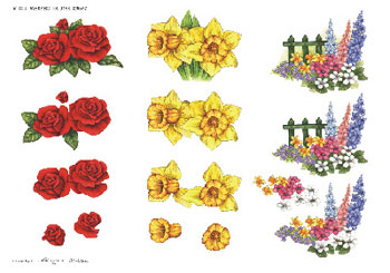 WKB403 3D decoupage paper flowers