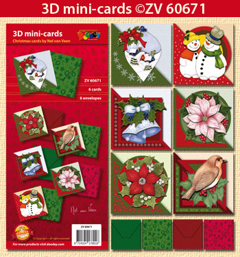 ZV60671 3D mini-Cards Christmas by N.v.Veen