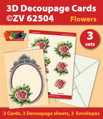 ZV62504 3D Decoupage Cards - Flowers