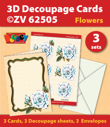 ZV62505 3D Decoupage Cards - Flowers