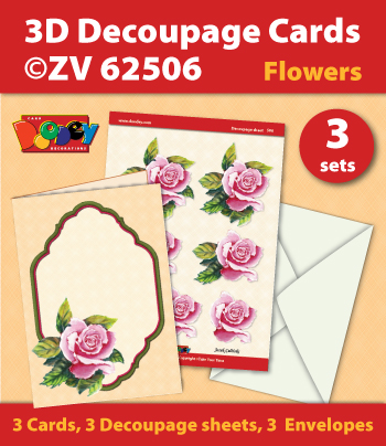 ZV62506 3D Decoupage Cards - Flowers