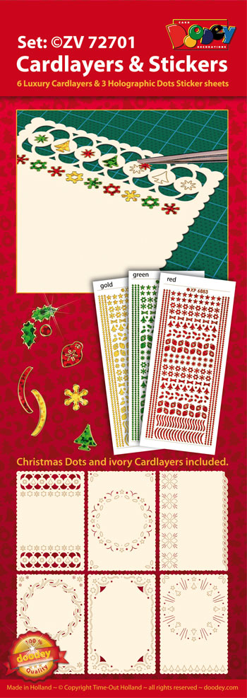 ZV72701 Set Christmas cardlayers and Holographic Sticker dots