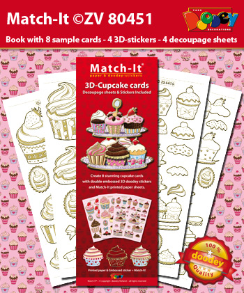 ZV80451 Set Booklet and Stickers Match-It 3D Cupcakes