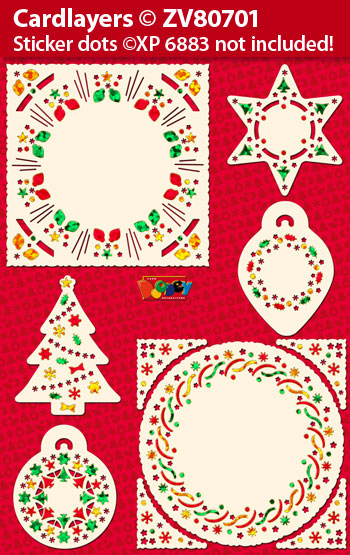 ZV80701 Set Christmas cardlayers for Holographic Sticker dots XP6883