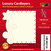 BEM5725 > Luxury card layer stitch 12,5 x 12,5 cm star