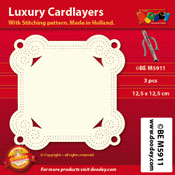 BEM5911 > Luxury card layer stitch 12,5 x 12,5 cm square / curl