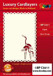 BPC5611 > Luxury card layer A6 oriental cranes