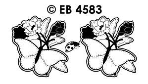 EB4583 > embroidery sticker butterfly with culvert