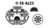 EB4623 > embroidery sticker vase bamboo