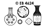 EB4624 > embroidery sticker vase flowers