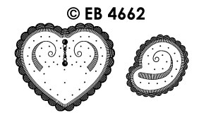 EB4662 > embroidery sticker corner heart & curl
