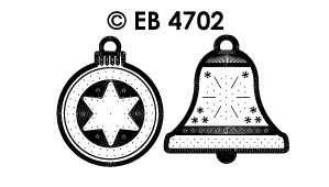 EB4702 > embroidery sticker christmas ball/bell