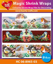 HC06-8965-03 > Magic Shrink Wraps, Metalic, Birds (⌀ 6 cm)