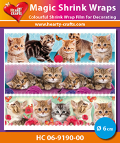 HC06-9190-00 > Magic Shrink Wraps, Cats (⌀ 6 cm)