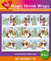 HC08-8851-10 > Magic Shrink Wraps, Snowmen (1) (⌀ 8 cm)