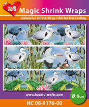 HC08-9176-00 > Magic Shrink Wraps, Herons (⌀ 8 cm)