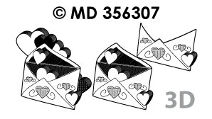MD356307 > 3D love hearts envelope