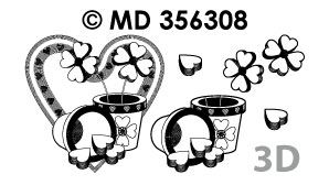 MD356308 > 3D love Heart Flowers