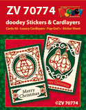ZV70774 > Christmas cards with doodey stickers and cardlayers